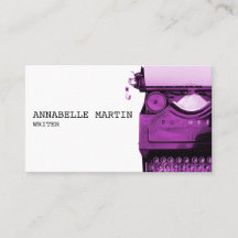 Tarjeta de presentación de máquina de escribir ros