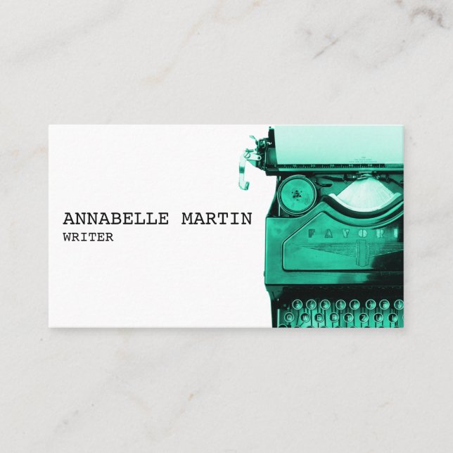 Tarjeta de presentación de máquina de escribir Ver (Anverso)