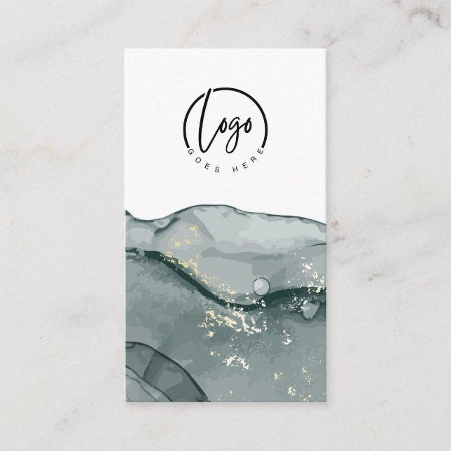 Tarjeta de presentación de Marble Gris Resumen con (Anverso)