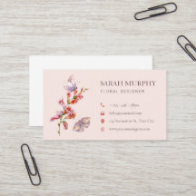 Tarjeta de presentación de mariposa botánica vinta