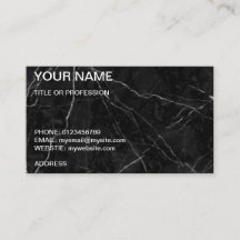 Tarjeta de presentación de mármol negro de Persona