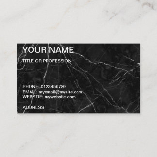 Tarjeta de presentación de mármol negro de Persona
