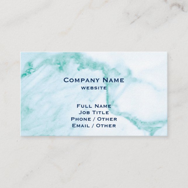 Tarjeta de presentación de mármol turquesa (Anverso)