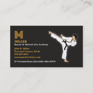 Tarjeta de presentación de Martial Arts Karate