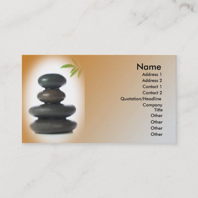 Tarjeta de presentación de masaje/relajación (Anverso)