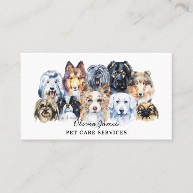 Tarjeta de presentación de mascota de perritos acu (Anverso)
