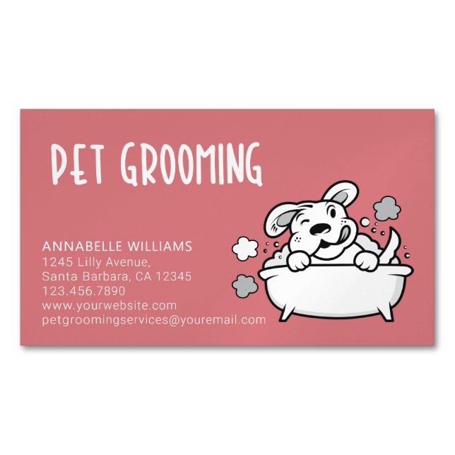 Tarjeta de presentación de Mascota Grooming Servic (Anverso)