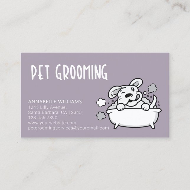 Tarjeta de presentación de Mascota Grooming Servic (Anverso)