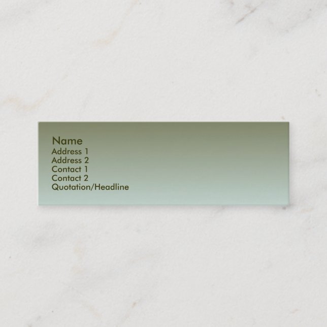 Tarjeta de presentación de metal verde (Anverso)