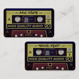 Tarjeta de presentación de mixtape retro