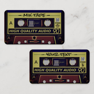 Tarjeta de presentación de mixtape retro