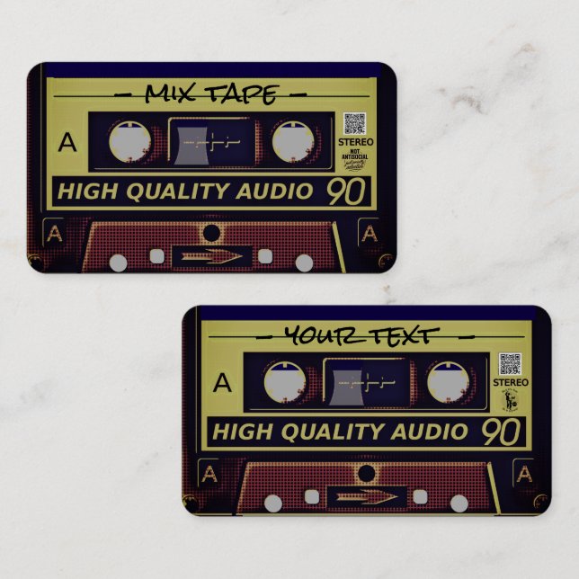 Tarjeta de presentación de mixtape retro (Anverso / Reverso)