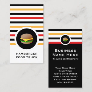 Tarjeta de presentación de Moda a rayas Hamburger