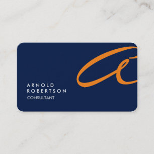 Tarjeta de presentación de moda azul simple monogr