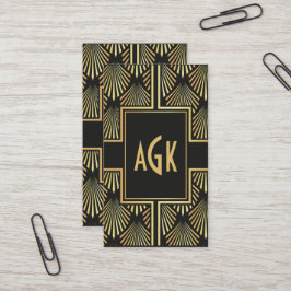 Tarjeta de presentación de moda Black and Gold Art