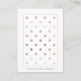 Tarjeta de presentación de moda blanca dorada rosa