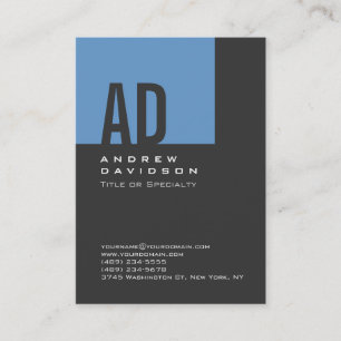 Tarjeta de presentación de moda Blue Stripe Monogr