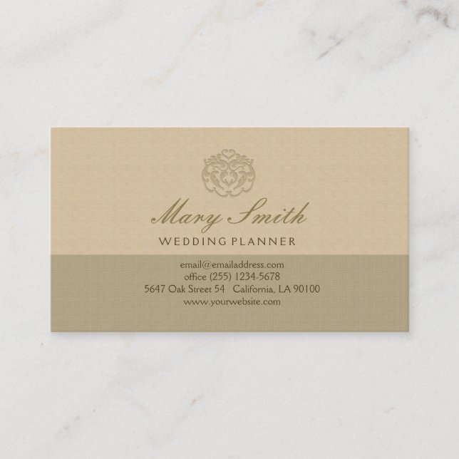 Tarjeta de presentación de Moda Faux Linen (Anverso)