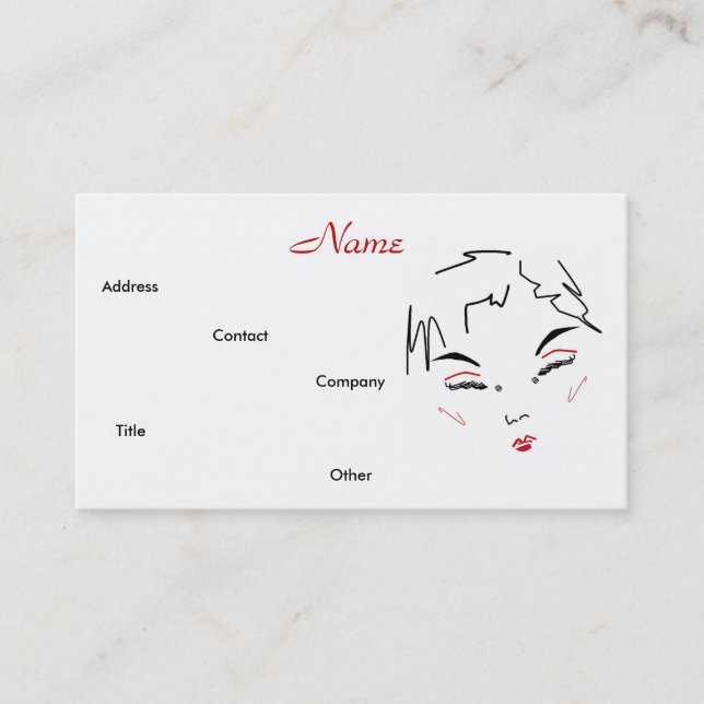 Tarjeta de presentación de moda para artistas maqu (Anverso)
