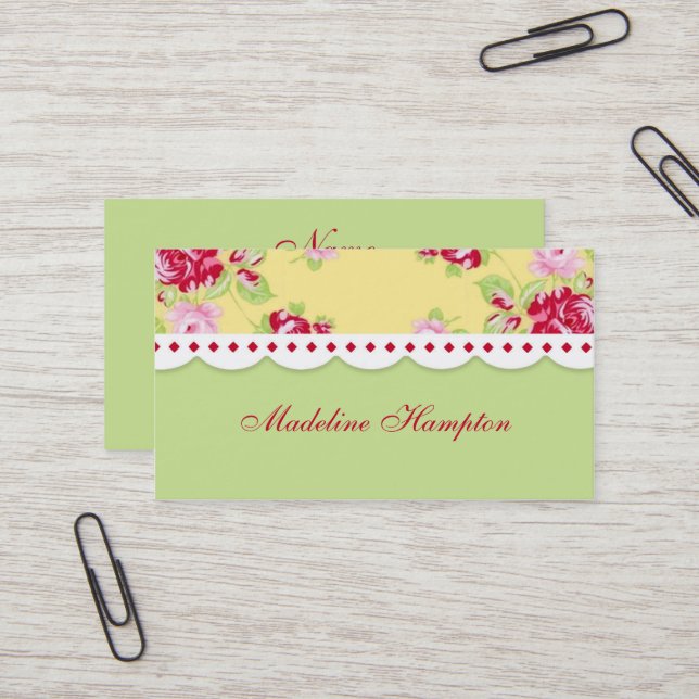 Tarjeta de presentación de Moda Rosa (Anverso/Reverso In Situ)