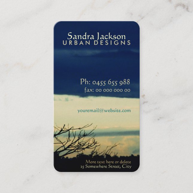 Tarjeta de presentación de modelos de nube (Anverso)