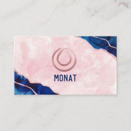 Tarjeta de presentación de Monat Azul Rosado y Rea