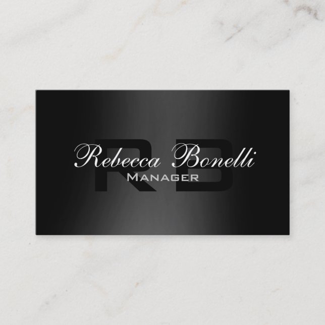 Tarjeta de presentación de Monograma Blanco Gris B (Anverso)