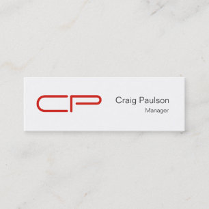 Tarjeta de presentación de Monograma Blanco Rojo N