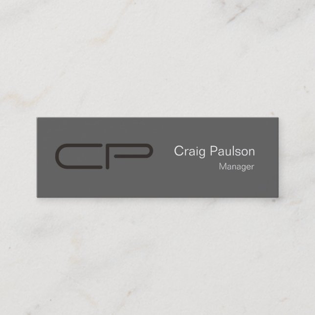 Tarjeta de presentación de Monograma Blanco Rústic (Anverso)