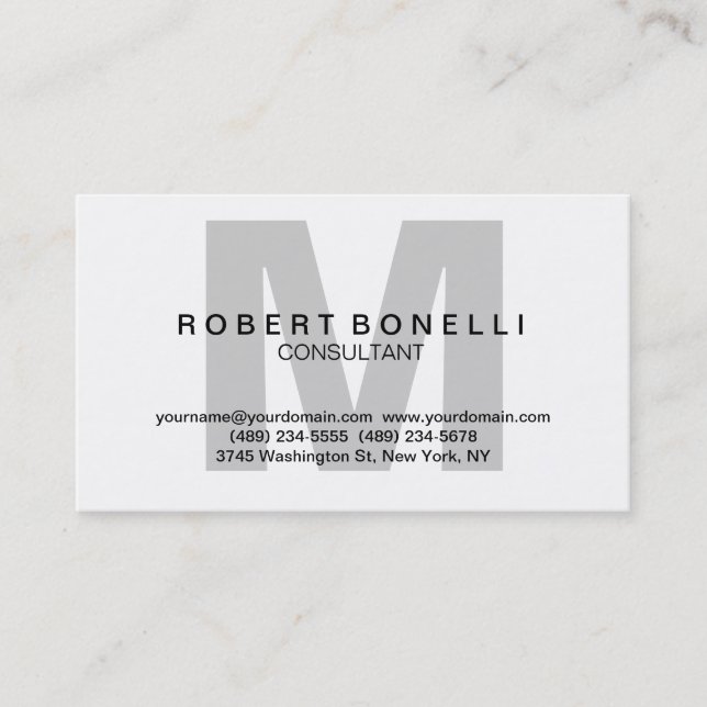 Tarjeta de presentación de Monograma con Encanto B (Anverso)