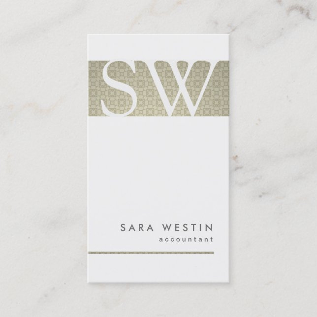 Tarjeta de presentación de Monograma de Contador d (Anverso)