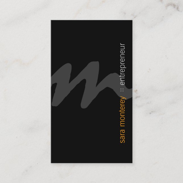 Tarjeta de presentación de monograma de escritura  (Anverso)