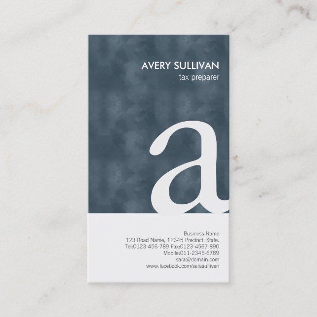 Tarjeta de presentación de monograma elegante para (Anverso)