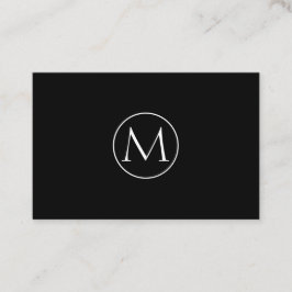 Tarjeta de presentación de monograma mínimo negro