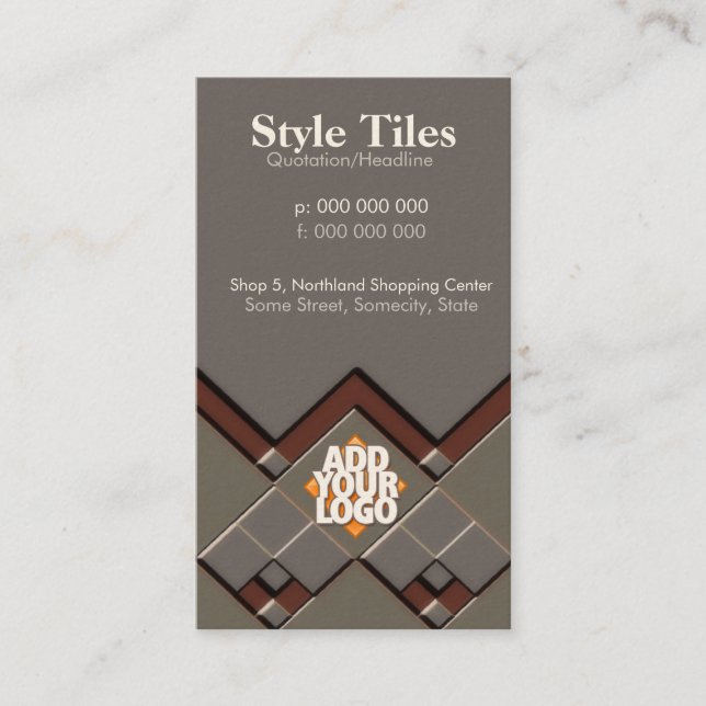 Tarjeta de presentación de mosaicos de estilo (Anverso)