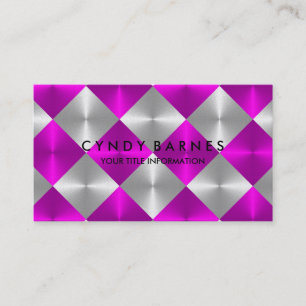 Tarjeta de presentación de mosaicos rosas y grises