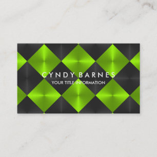 Tarjeta de presentación de mosaicos verdes y negro