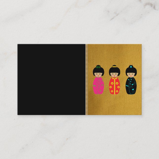 Tarjeta de presentación de muñecas asiáticas (Anverso)