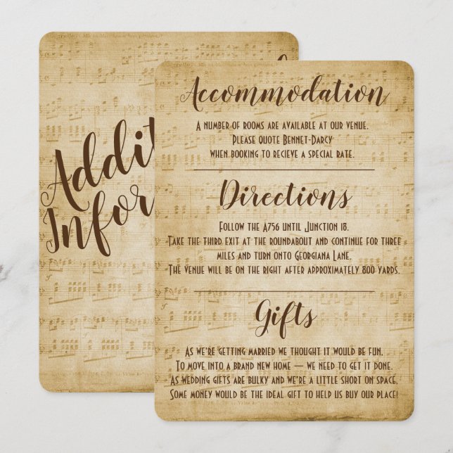 Tarjeta de presentación de música vintage (Anverso / Reverso)