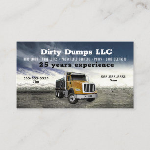 Tarjeta de presentación de naranja Dump Truck
