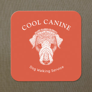 Tarjeta de presentación de Naranja lindo perro Wal