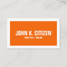 Tarjeta de presentación de Naranja simple y negrit
