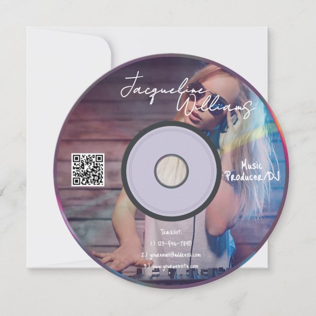 Tarjeta de Presentación de Negocios de CD DJ Produ (Anverso)