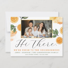 Tarjeta de presentación de nuevo vecino con acuare