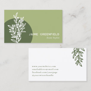 Tarjeta de presentación de Olive Green Greenerener