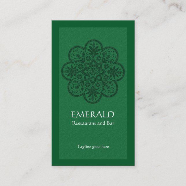 Tarjeta de presentación de Ornamento Esmeralda (Anverso)