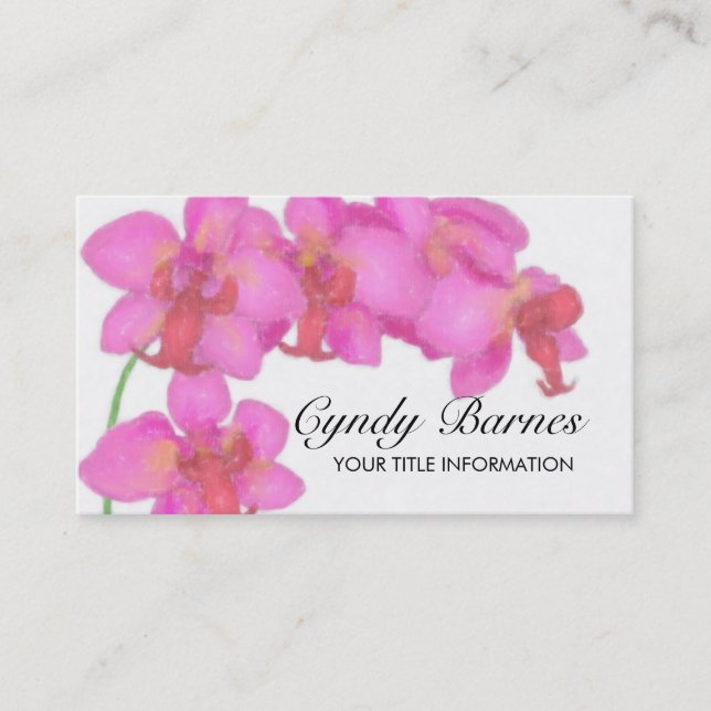 Tarjeta de presentación de orquídeas rosas (Anverso)