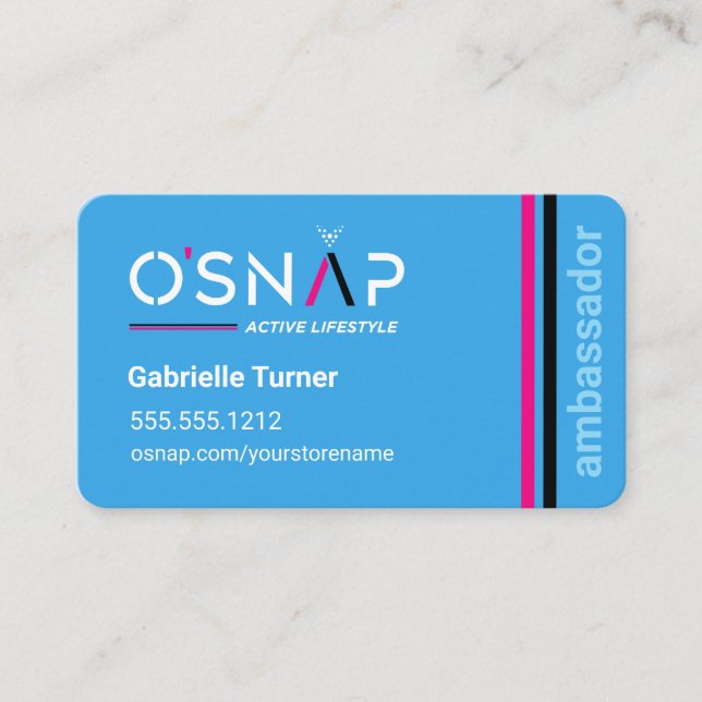 Tarjeta de presentación de O'Snap Blue Rectangle (Anverso)