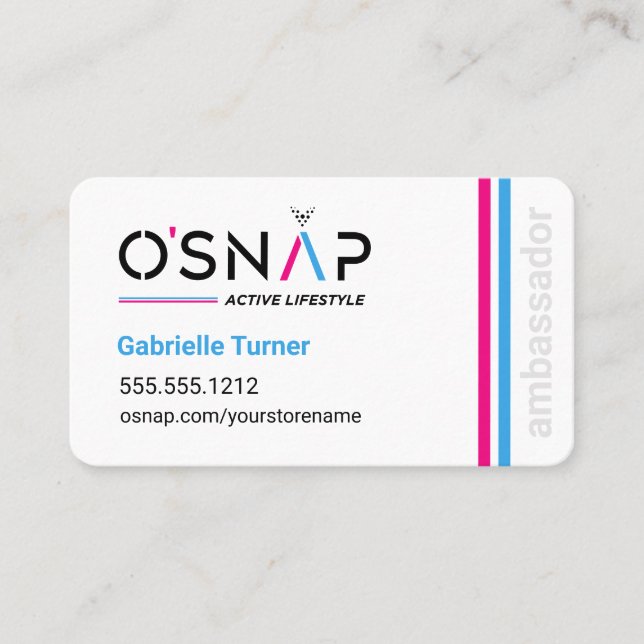 Tarjeta de presentación de O'Snap Design 2 (Anverso)