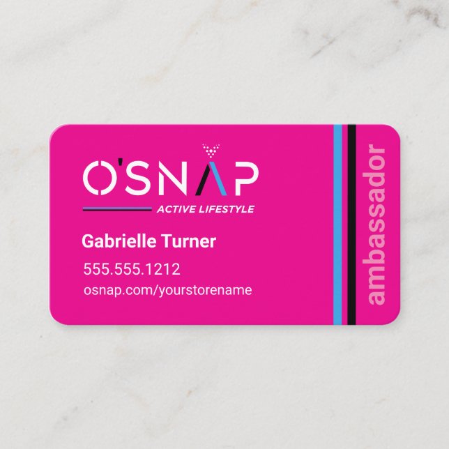 Tarjeta de presentación de O'Snap Magenta Rectangl (Anverso)